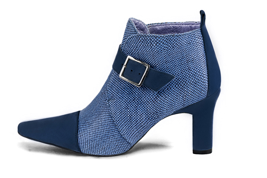 French elegance and refinement for these navy blue dress booties, with buckles at the front, 
                available in many subtle leather and colour combinations. You can personalise it with your own materials and colours.
Its large strap gives it a lot of confidence and will allow you a good support.
With dress trousers or jeans, or with a skirt for the most daring.
For fans of timeless models.  
                Matching clutches for parties, ceremonies and weddings.   
                You can customize these buckle ankle boots to perfectly match your tastes or needs, and have a unique model.  
                Choice of leathers, colours, knots and heels. 
                Wide range of materials and shades carefully chosen.  
                Rich collection of flat, low, mid and high heels.  
                Small and large shoe sizes - Florence KOOIJMAN